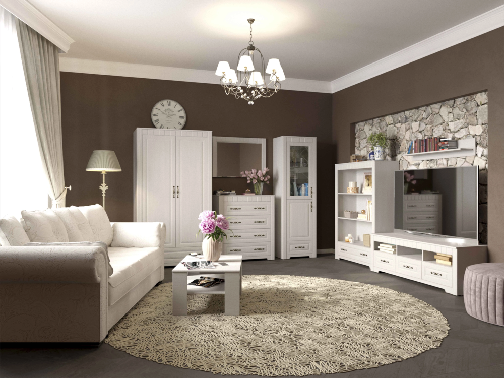 Модульная гостиная «Прованс» производства «Мебельград» Модульная гостиная «Прованс» производства «Мебельград»