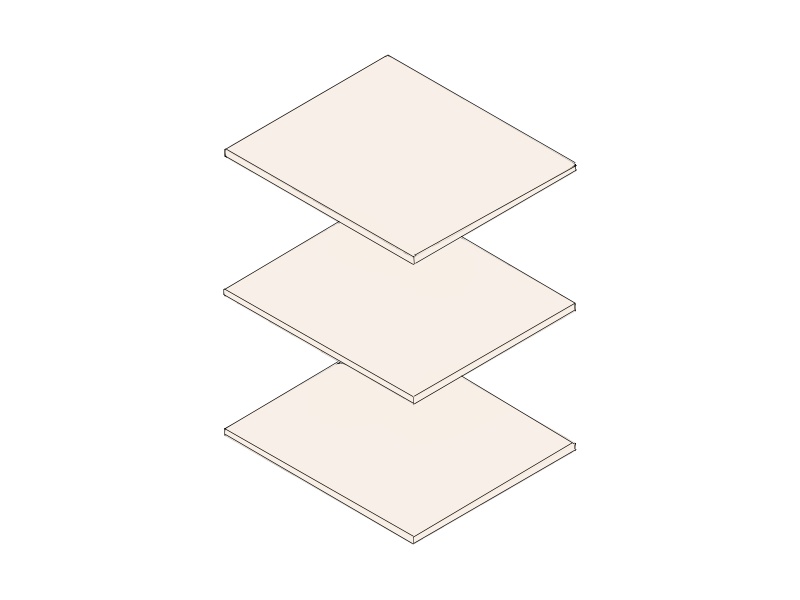 Комплект полок для 1 дв и 3 дв шкафа "Нора" Вариант 2