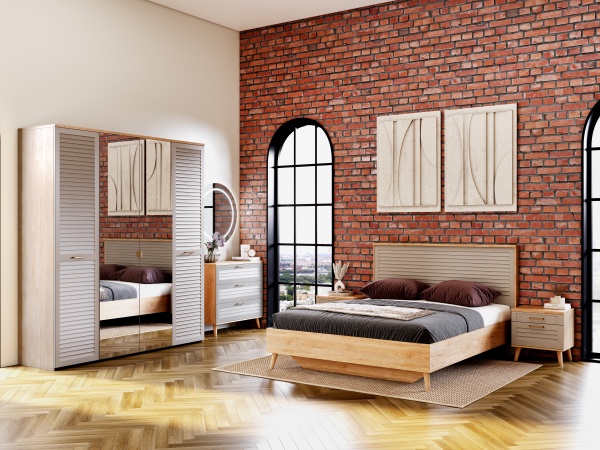 Спальный гарнитур "Гавана" композиция #1 Светло-серый