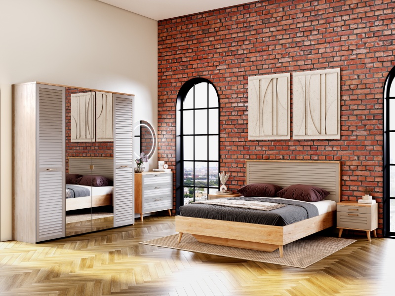 Спальный гарнитур "Гавана" композиция #1 Светло-серый