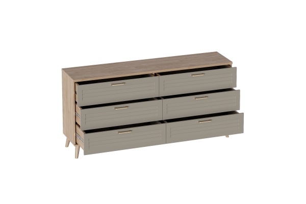 Комод 6 ящ "Гавана" спальня Светло-серый