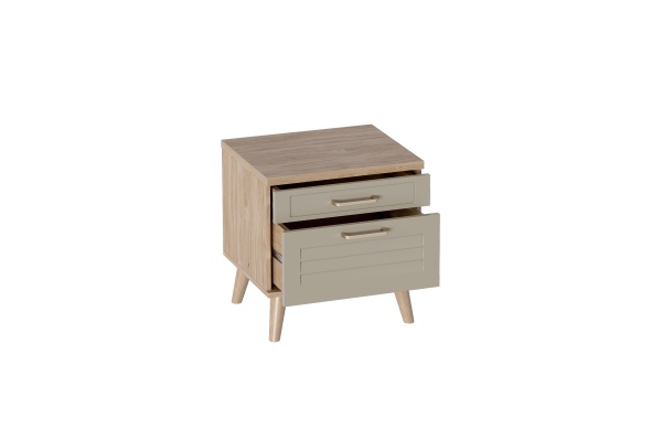 Тумба 2 ящ "Гавана" спальня Светло-серый софт