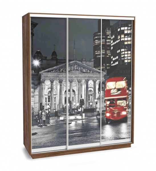Шкаф-купе "Леон 2" с фотопечатью на стекле "Лондон"